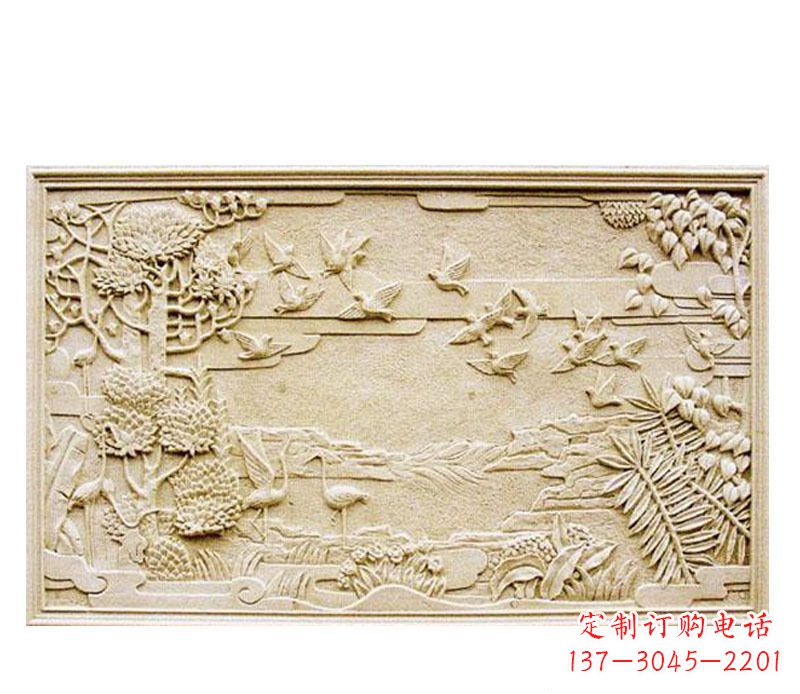 砂岩浮雕彩绘景观墙