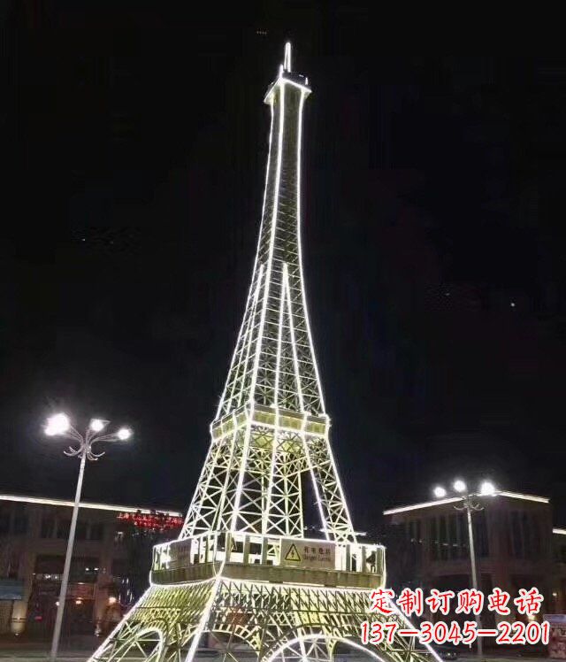 商场门前不锈钢埃菲尔铁塔景观雕塑