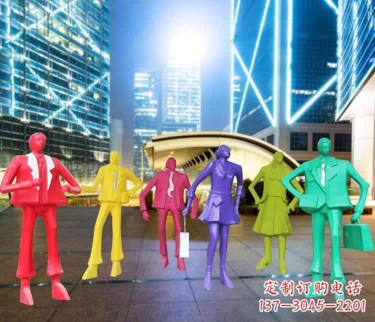 商业街不锈钢购物人物雕塑