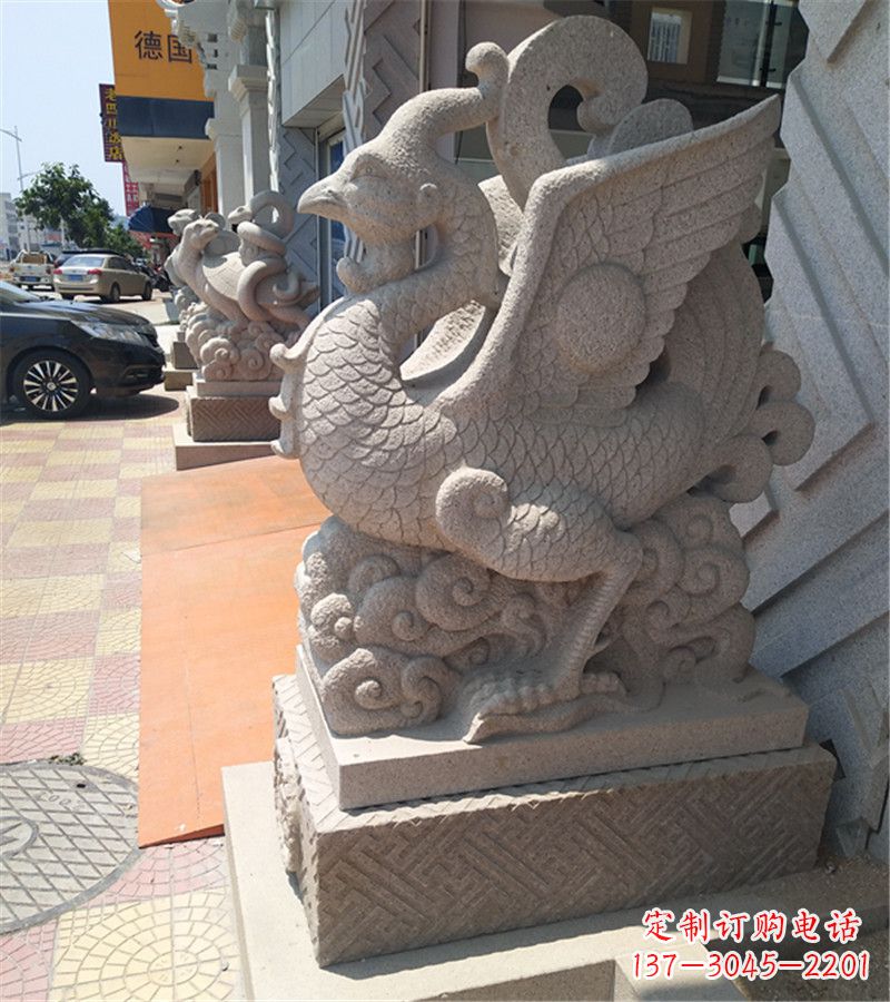 上古四大神兽之朱雀石雕雕塑摆件