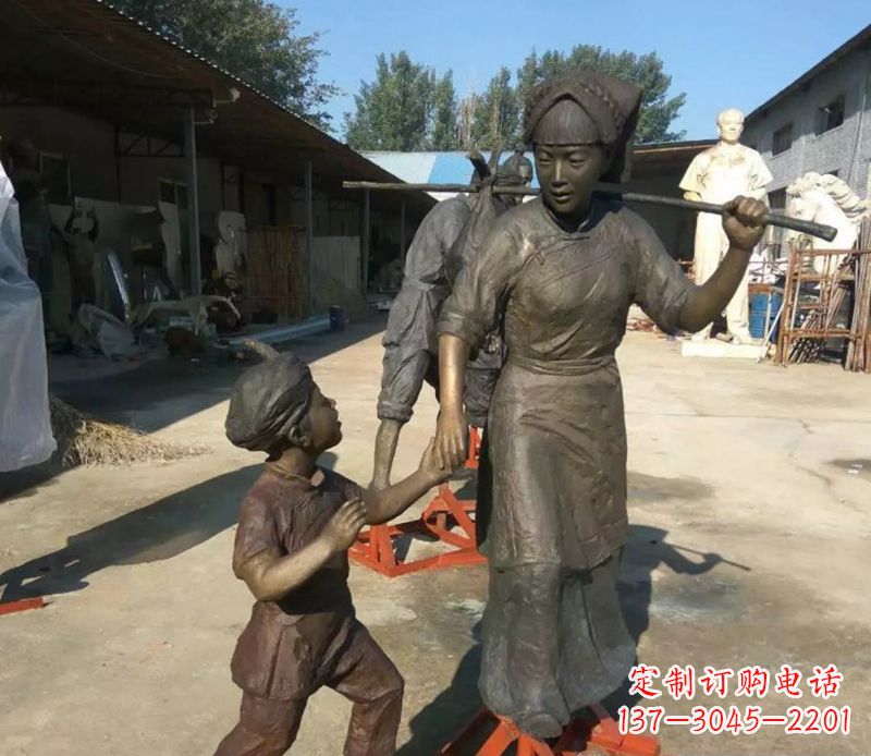少数民族人物公园景观铜雕