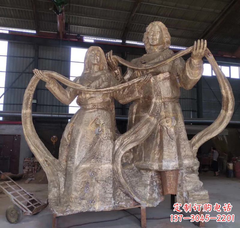 少数民族人物铜雕1
