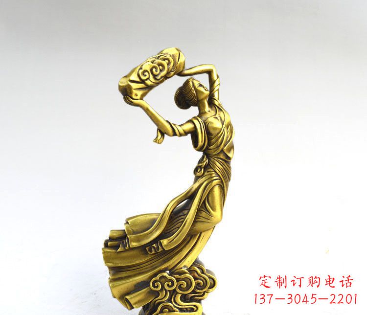 神话故事女娲补天人物铜雕