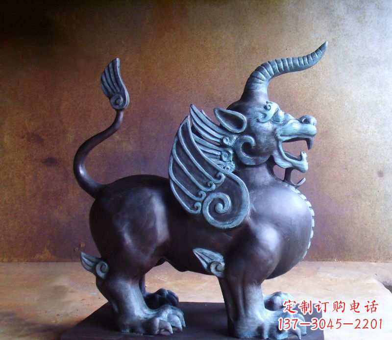 神兽独角兽铜雕塑