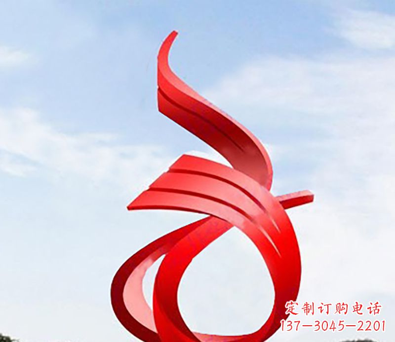 升华彩带不-锈-钢-雕-塑-