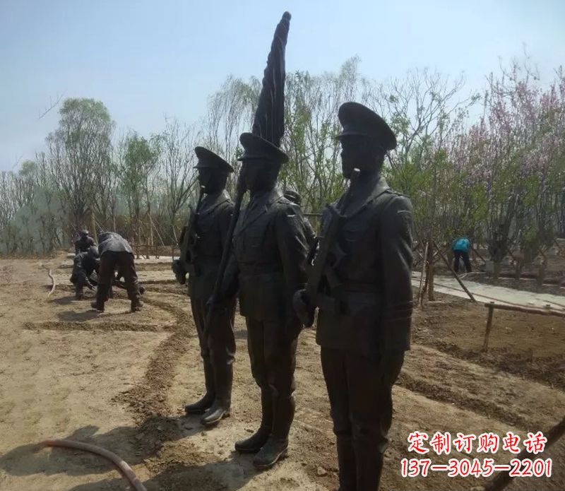 升旗依仗队人物铜雕