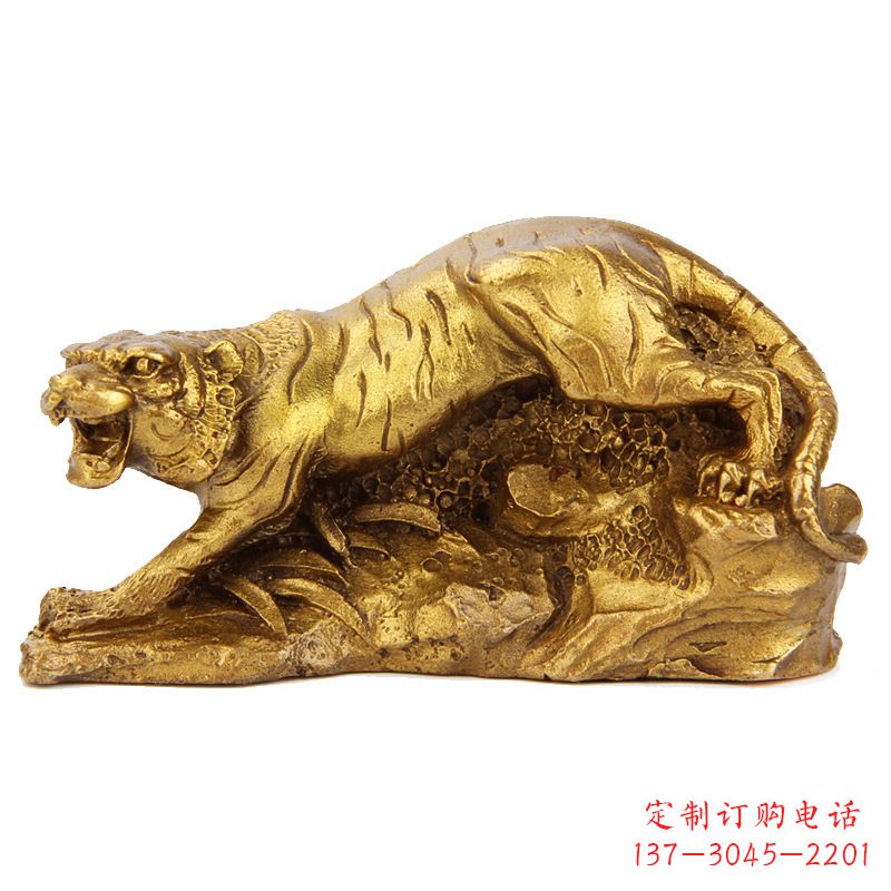 生肖虎-铸铜鎏金动物雕塑摆件