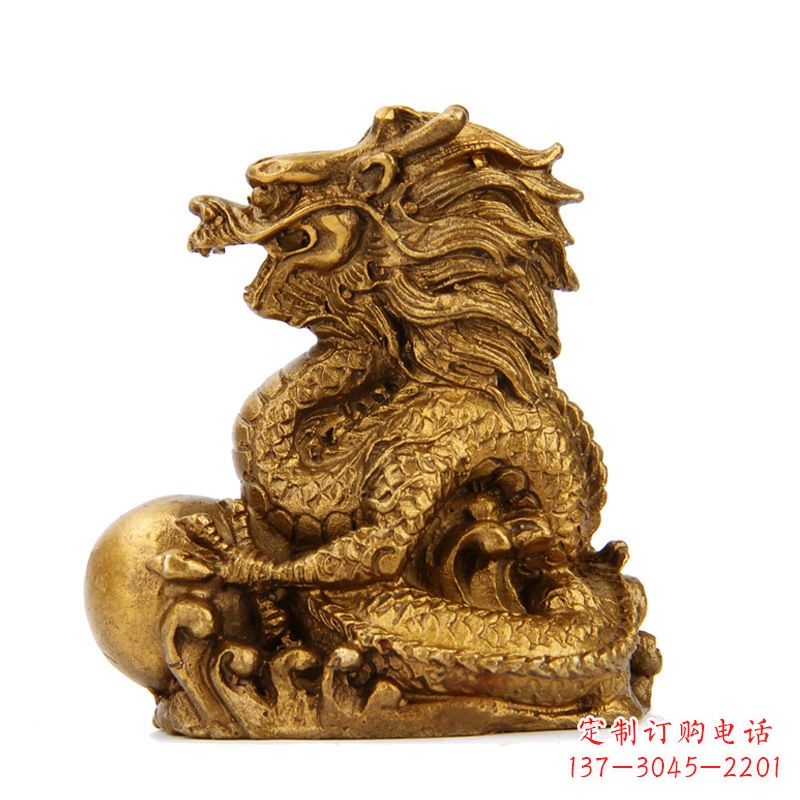 生肖龙-铸铜鎏金动物雕塑摆件