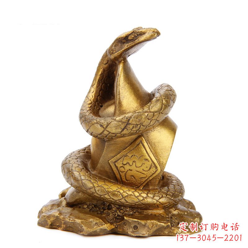生肖蛇-铸铜鎏金动物雕塑摆件