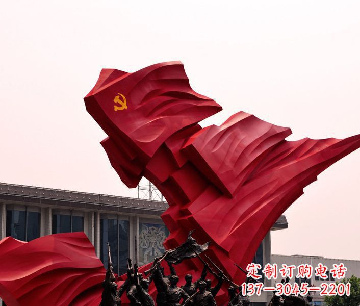 胜利会师不-锈-钢-雕-塑- 胜利会师不锈钢雕塑