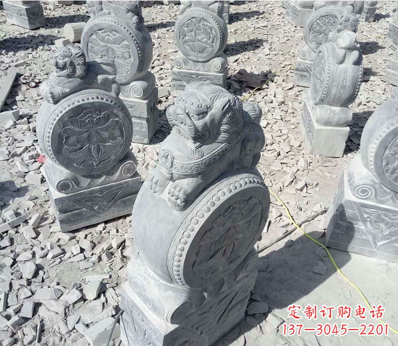 门墩雕塑 - 狮子/石招财/门墩/石雕 门墩雕塑 - 狮子/石招财/门墩/石雕
