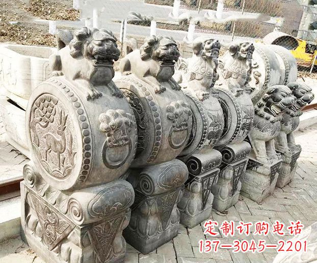 门墩雕塑 - 狮子/石招财/门墩/石雕 门墩雕塑 - 狮子/石招财/门墩/石雕