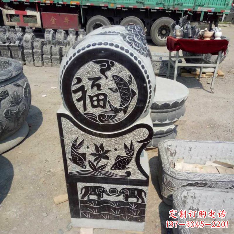 狮子门墩石雕