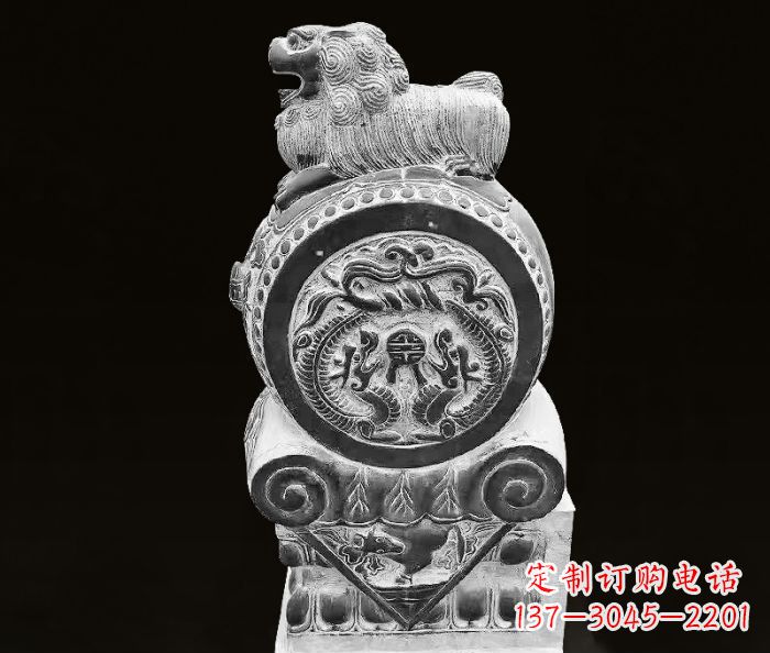 狮子石抱鼓仿古石门墩