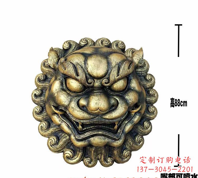 狮子头铜雕