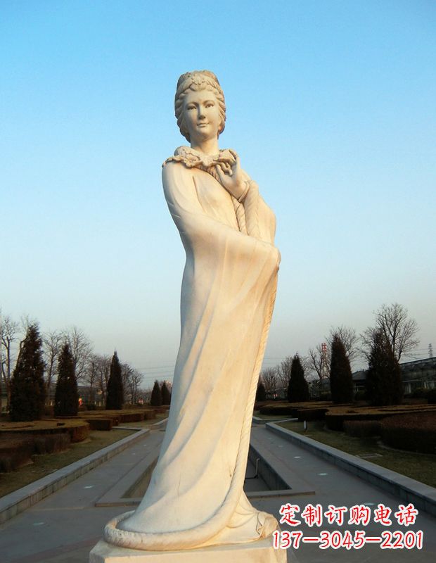 十二花神之一月梅花寿阳公主汉白玉古代美女雕像 十二花神之一月梅花寿阳公主汉白玉古代美女雕像
