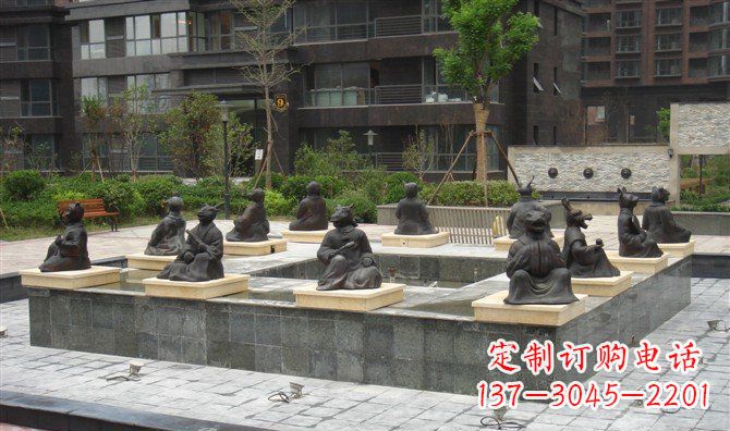 十二生肖小区景观铜雕