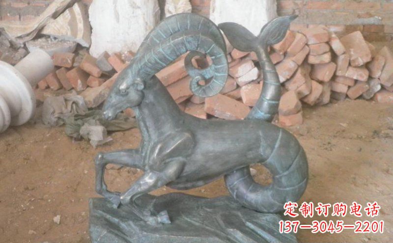 十二星座摩羯座青铜景观雕塑 (2)
