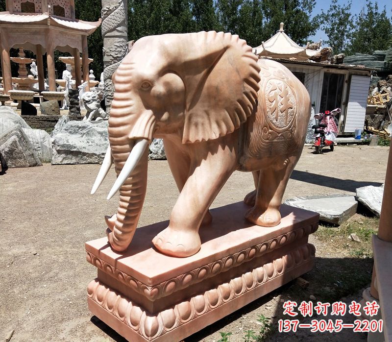 石雕大象櫈