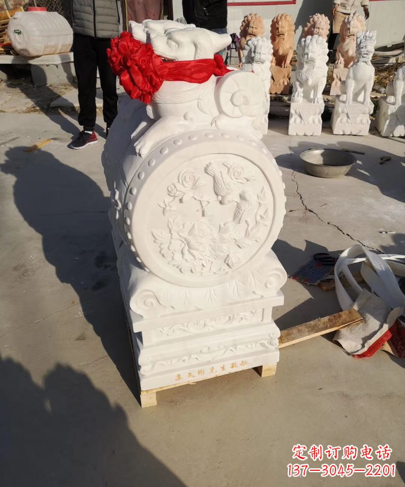 石雕大象门墩招财雕塑
