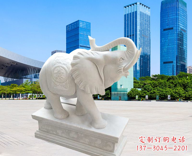 石雕大象喷泉