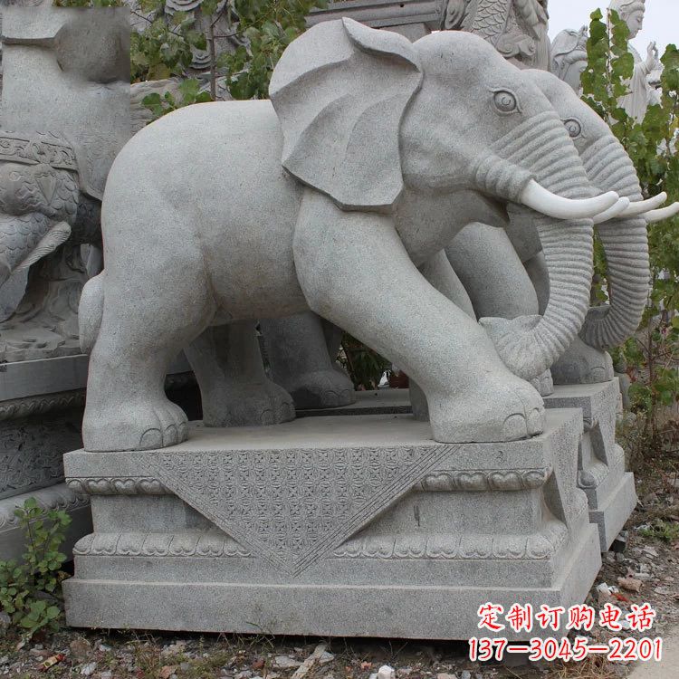 石雕大象园林雕塑