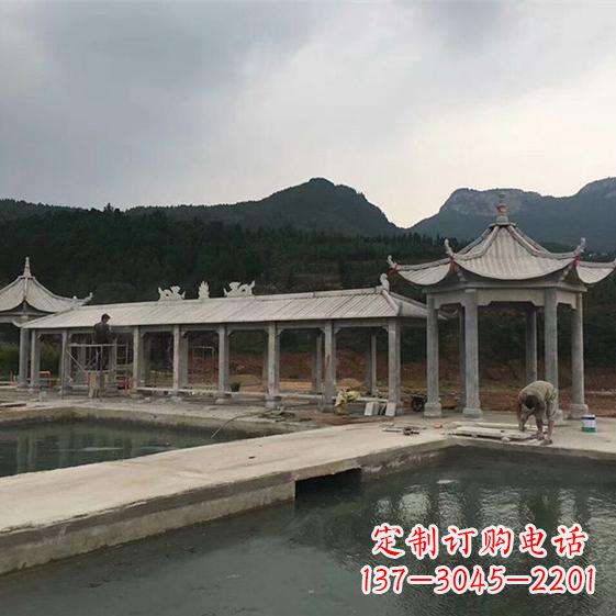 石雕带瓦长廊