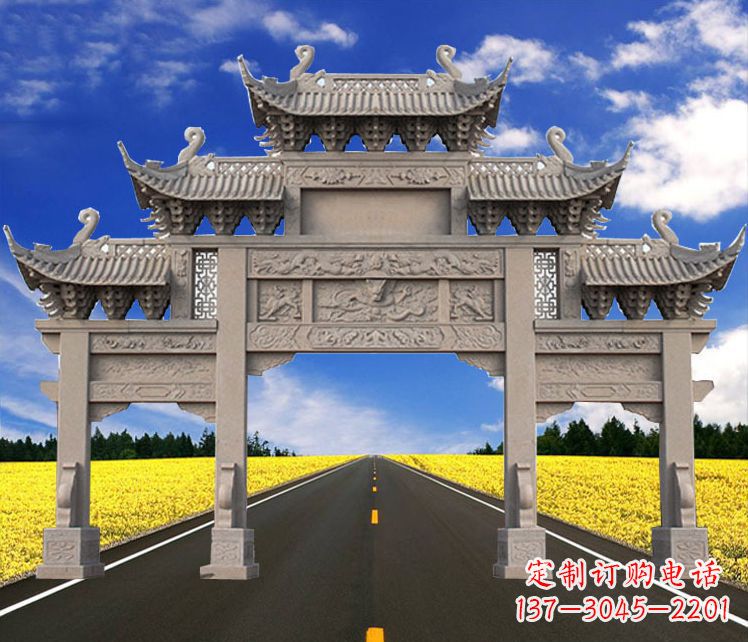 石雕大型牌楼雕塑
