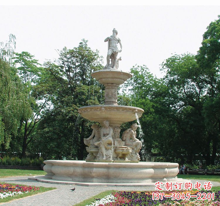 石雕跌水喷泉