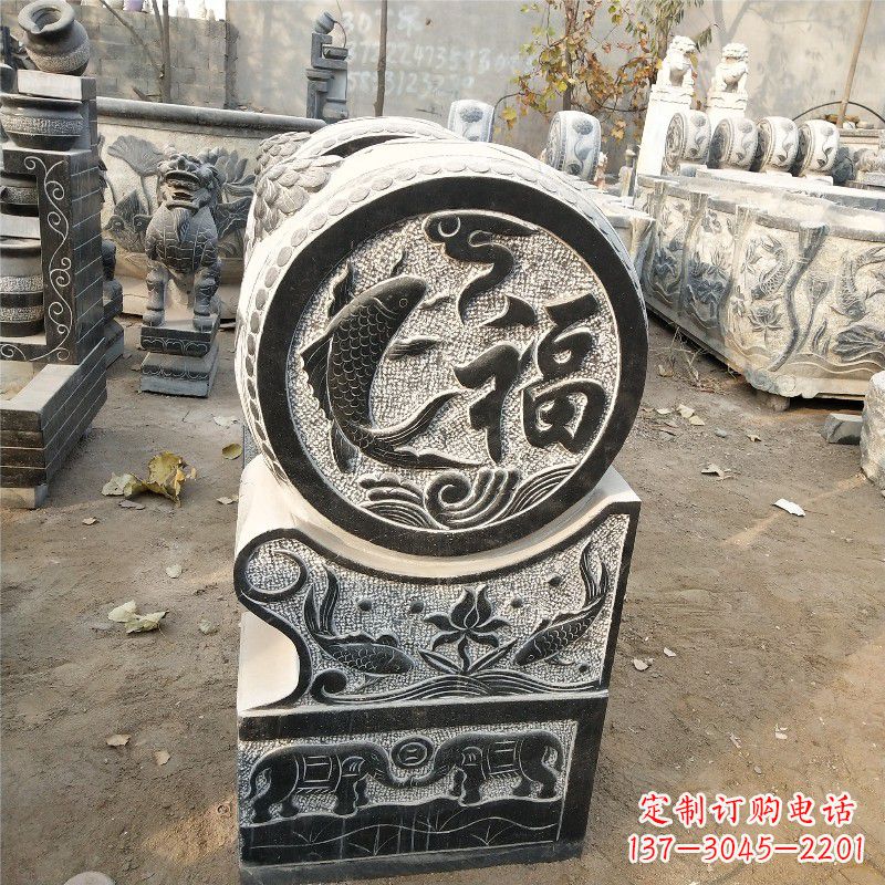 石雕仿古抱鼓门墩