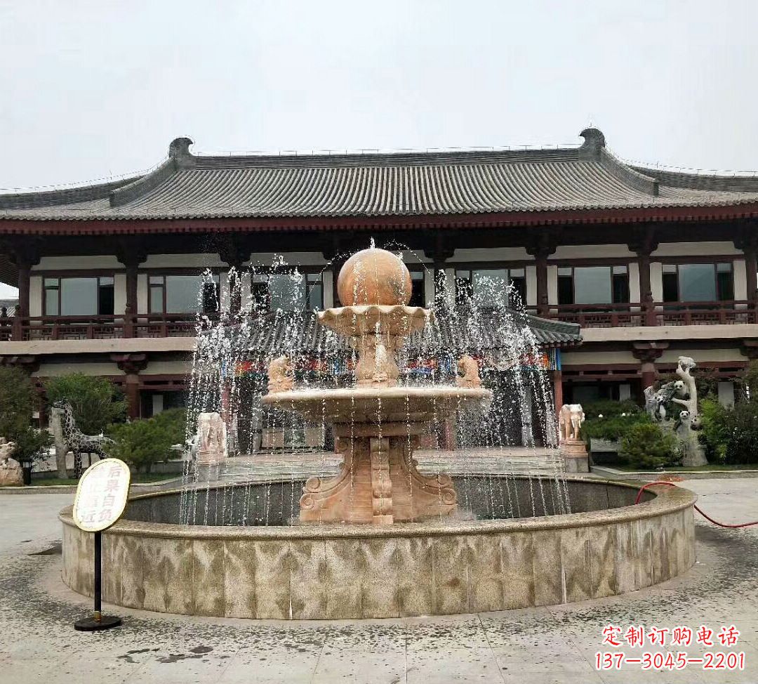 石雕风水球喷泉 (2)