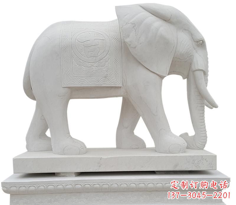 石雕公园立式动物大象