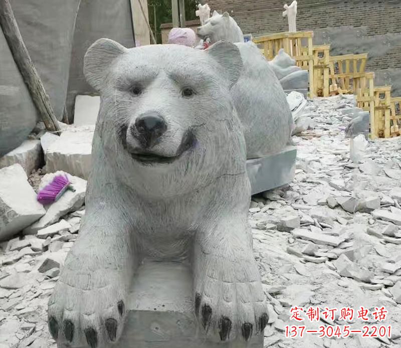 石雕狗熊动物雕塑
