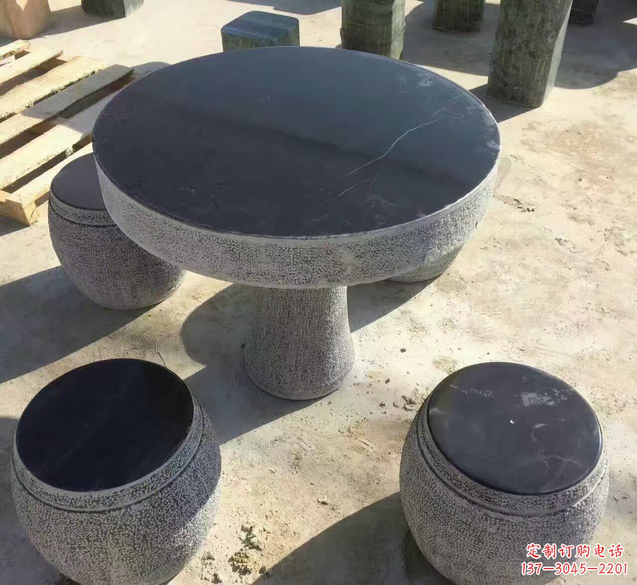 石雕广场石桌凳雕塑