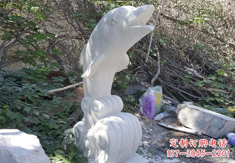 石雕海豚海浪