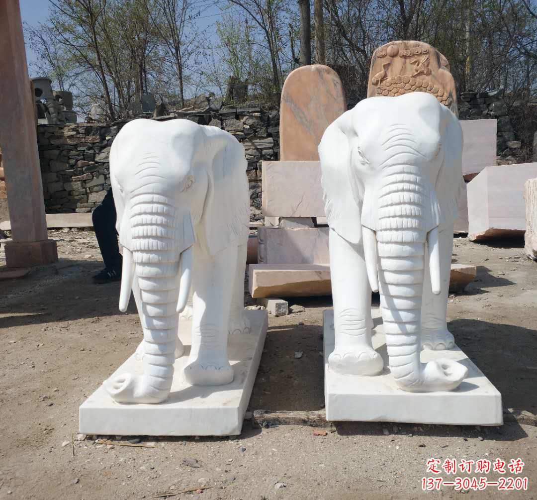石雕汉白玉大象 (2)
