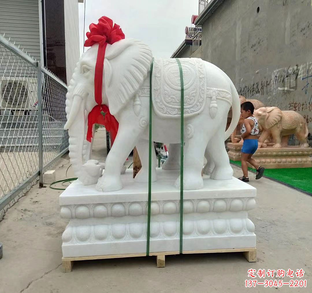 石雕汉白玉大象雕塑 石雕汉白玉大象雕塑