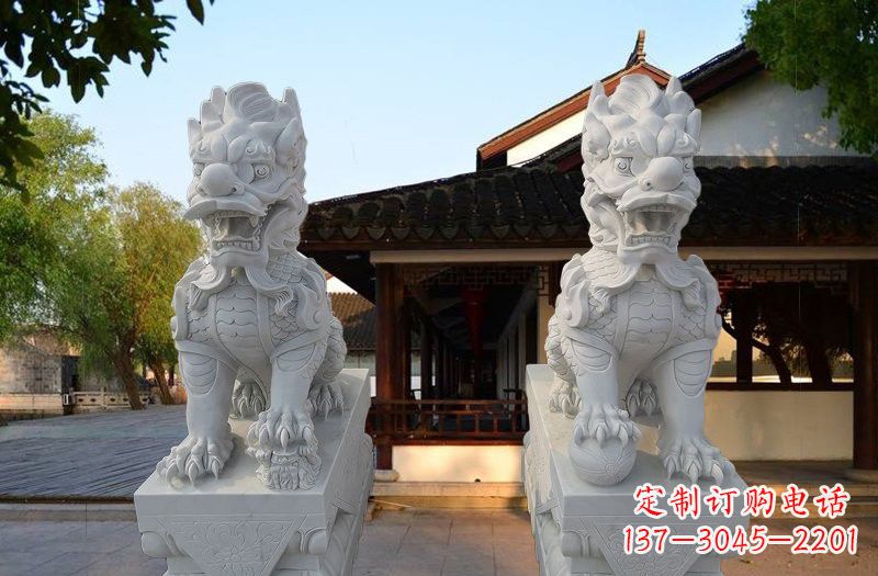 石雕汉白玉麒麟