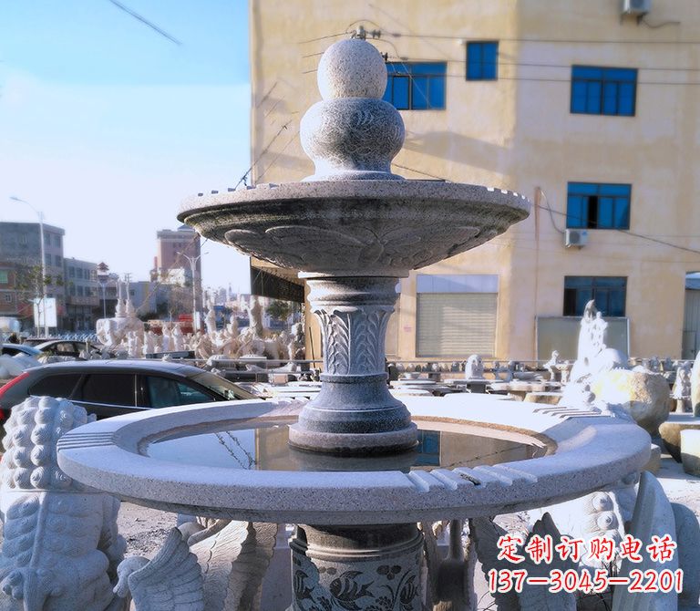 石雕虎头喷泉