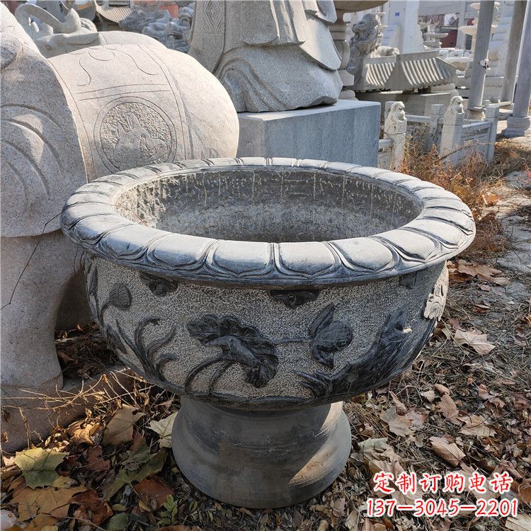 石雕花盆鱼缸