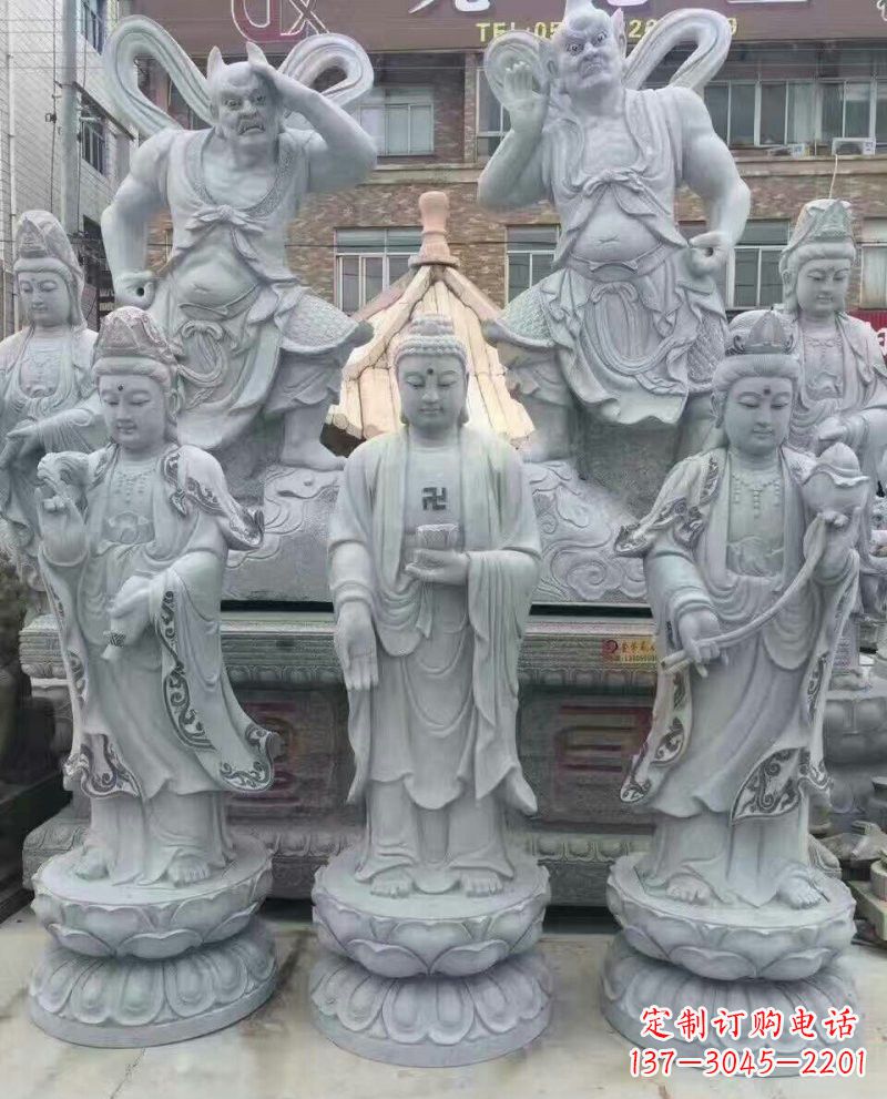石雕立式东方三圣