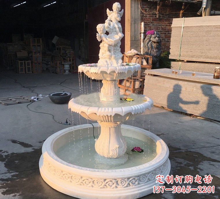 石雕龙头喷泉 风水