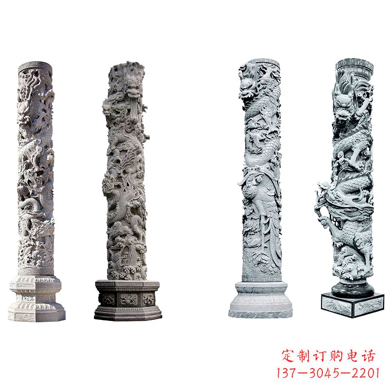 石雕龙柱雕塑