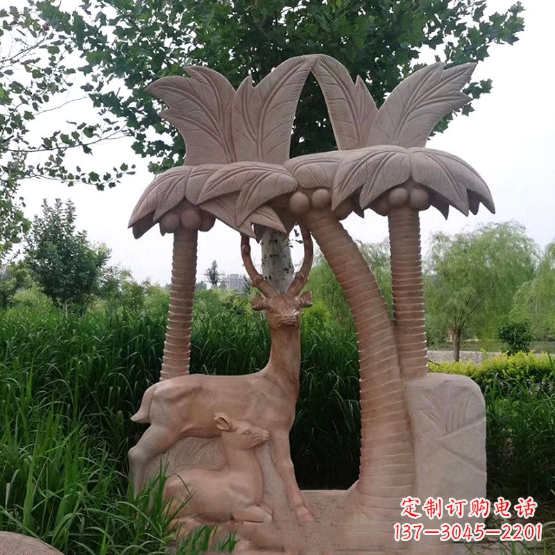 石雕鹿景观