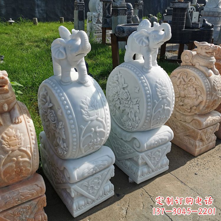 石雕门墩大象