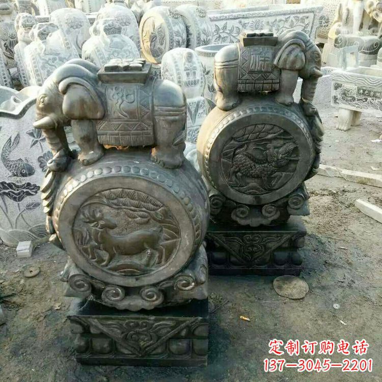 石雕门墩石鼓