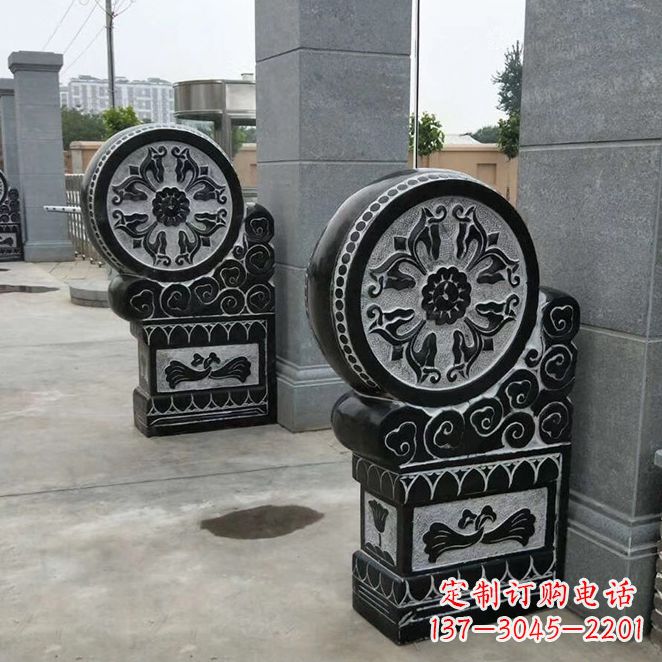 石雕门墩狮子