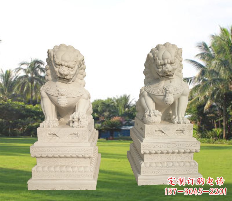 石雕门口镇宅狮子