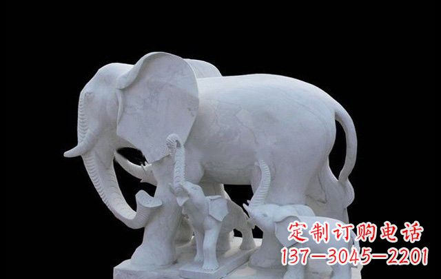 石雕母子大象公园动物雕塑 石雕母子大象公园动物雕塑