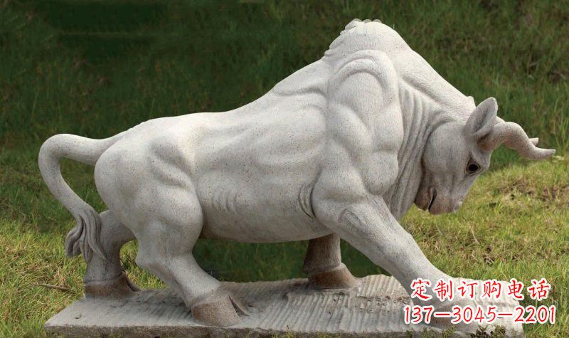 石雕牛公园动物雕塑